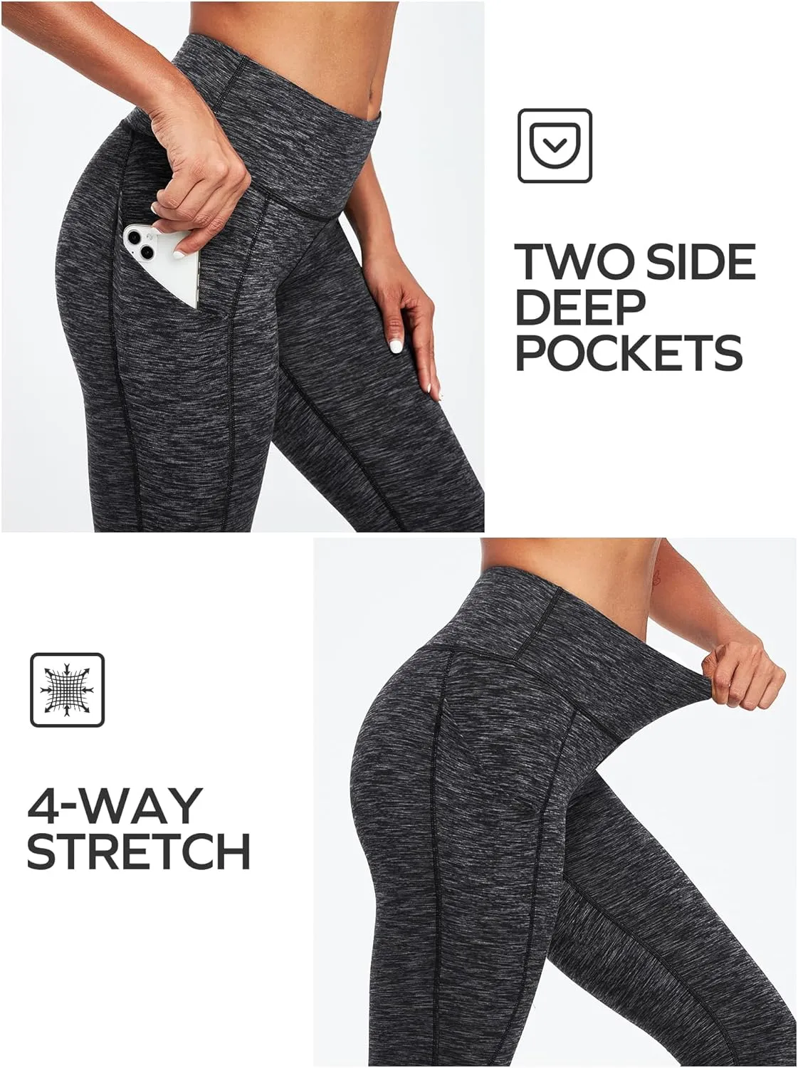 Ewedoos Fleece Lined Leggings with Pockets for Women Thermal Warm Winter Leggings for Women High Waisted Workout Yoga Pants