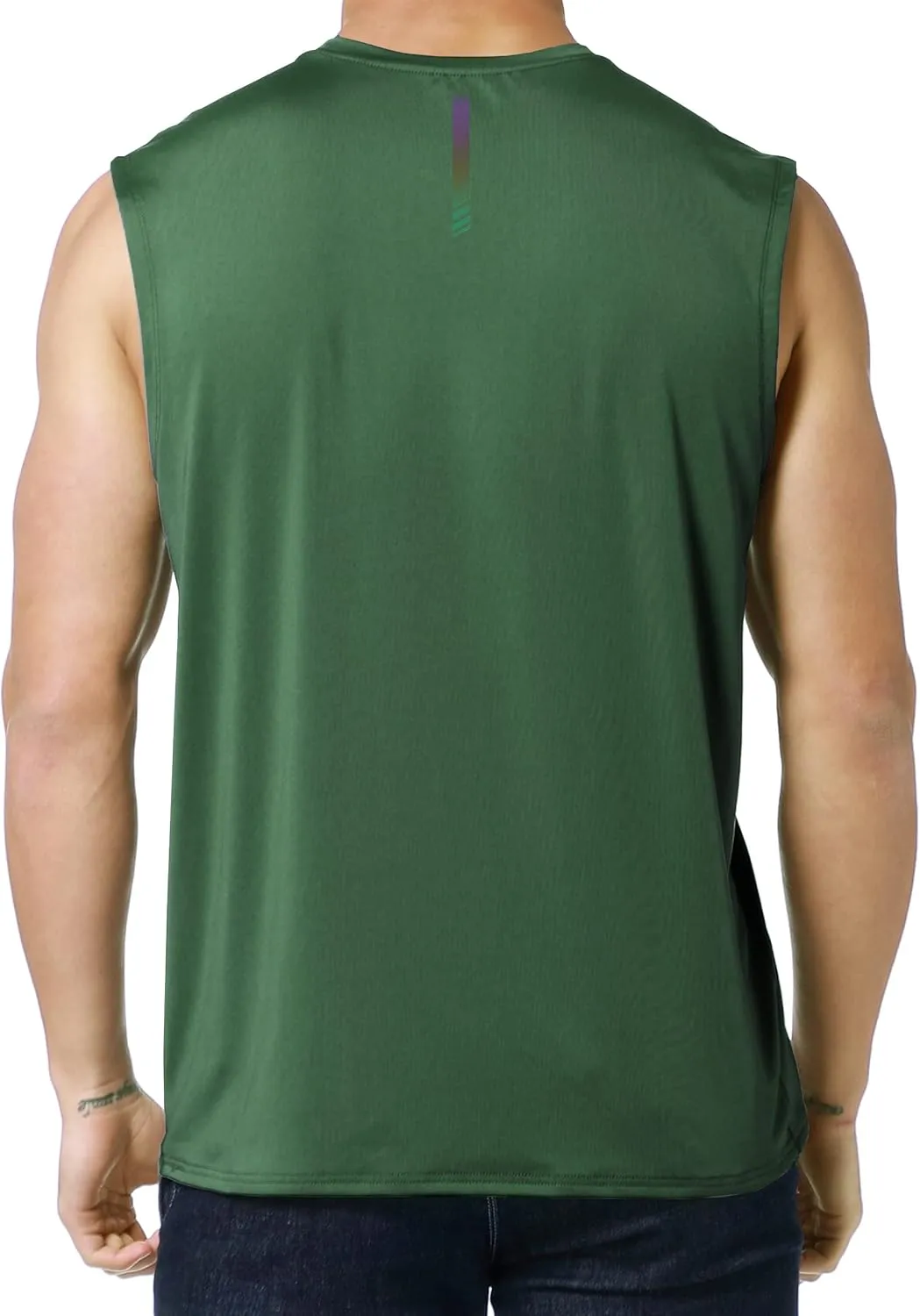 EZRUN Men's Workout Sleeveless Shirts Quick Dry Muscle Swim Shirt Gym Fitness Running Beach Tank Tops