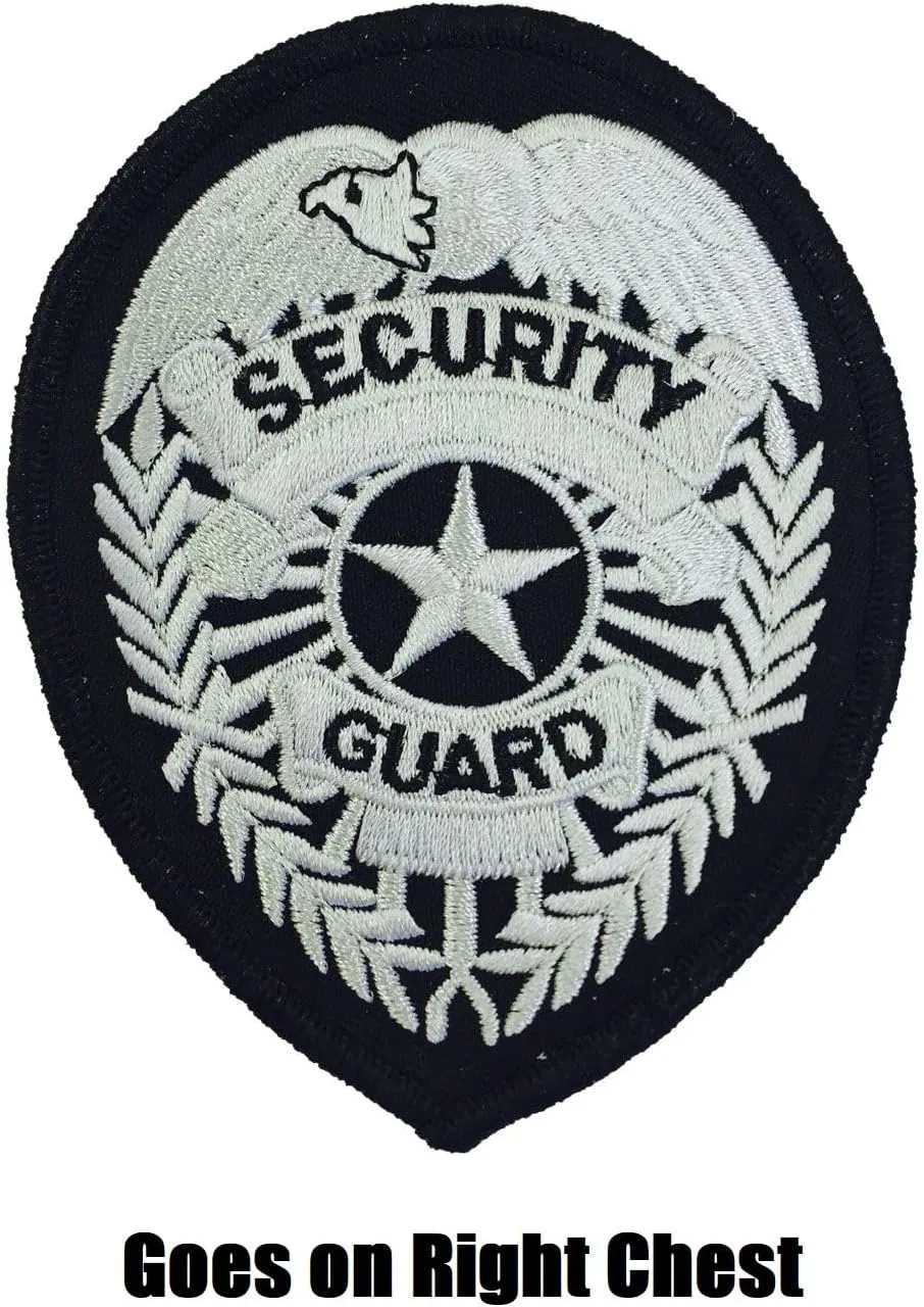 First Class Polyester Tactical Security Polo Shirts with Embroidered Patches and Printed ID for Security Guard