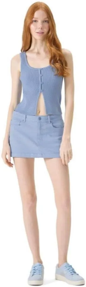 Florence By Mills Women's Bright Side Peek-a-Boo Button Up Tank