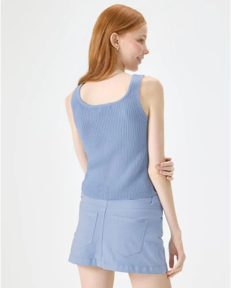 Florence By Mills Women's Bright Side Peek-a-Boo Button Up Tank