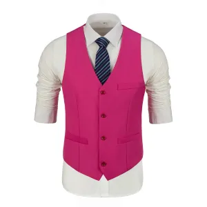Fuchsia Men's Vest for Party, Wedding and Business