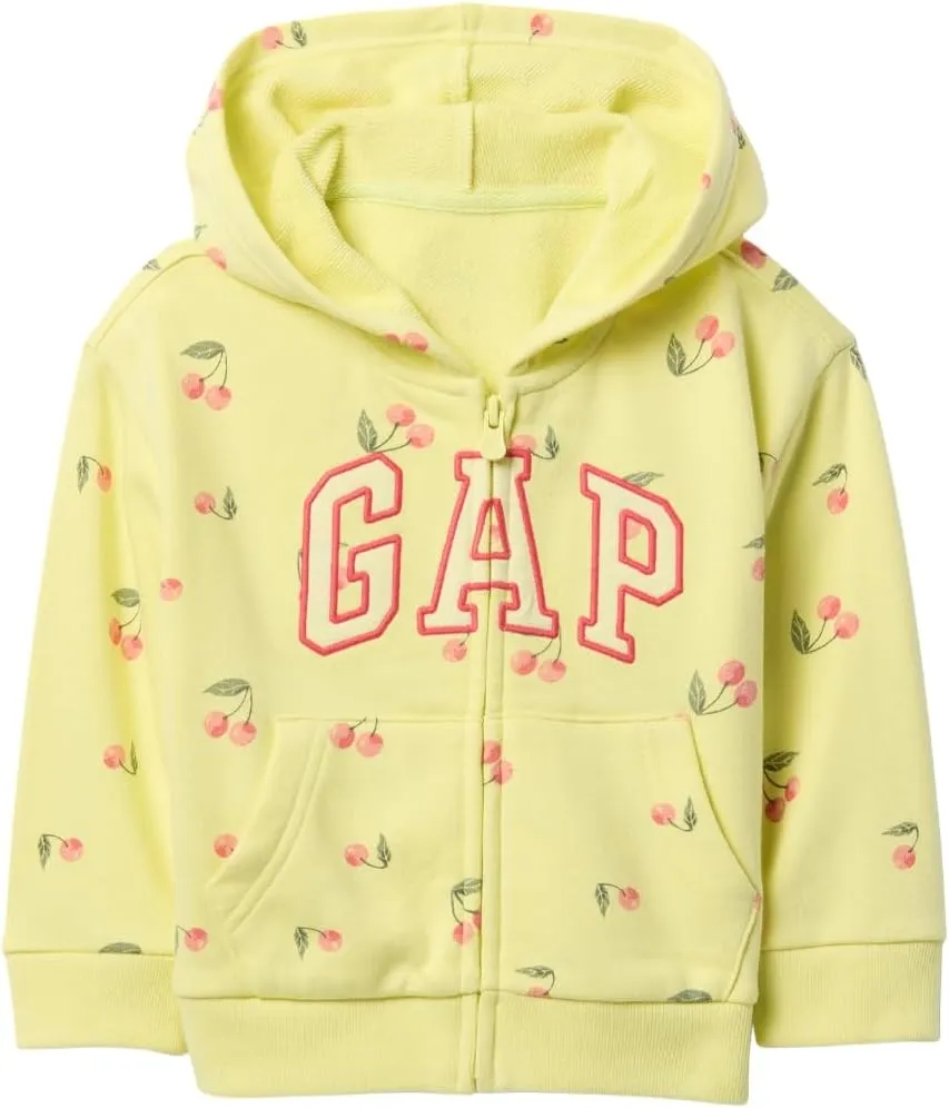 GAP Baby Girls Logo Full Zip Hoodie Hooded Sweatshirt