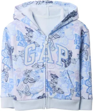 GAP Baby Girls Logo Full Zip Hoodie Hooded Sweatshirt