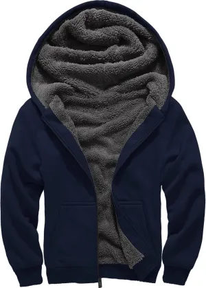 GEEK LIGHTING Boys Sherpa Lined Hoodie Kids Fleece Sweatshirt Full Zip Hooded Jacket