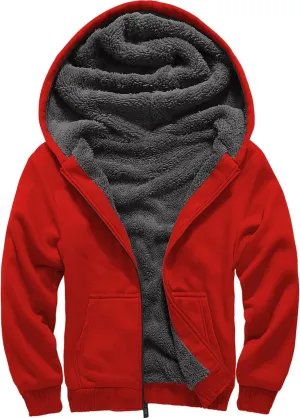 GEEK LIGHTING Boys Sherpa Lined Hoodie Kids Fleece Sweatshirt Full Zip Hooded Jacket
