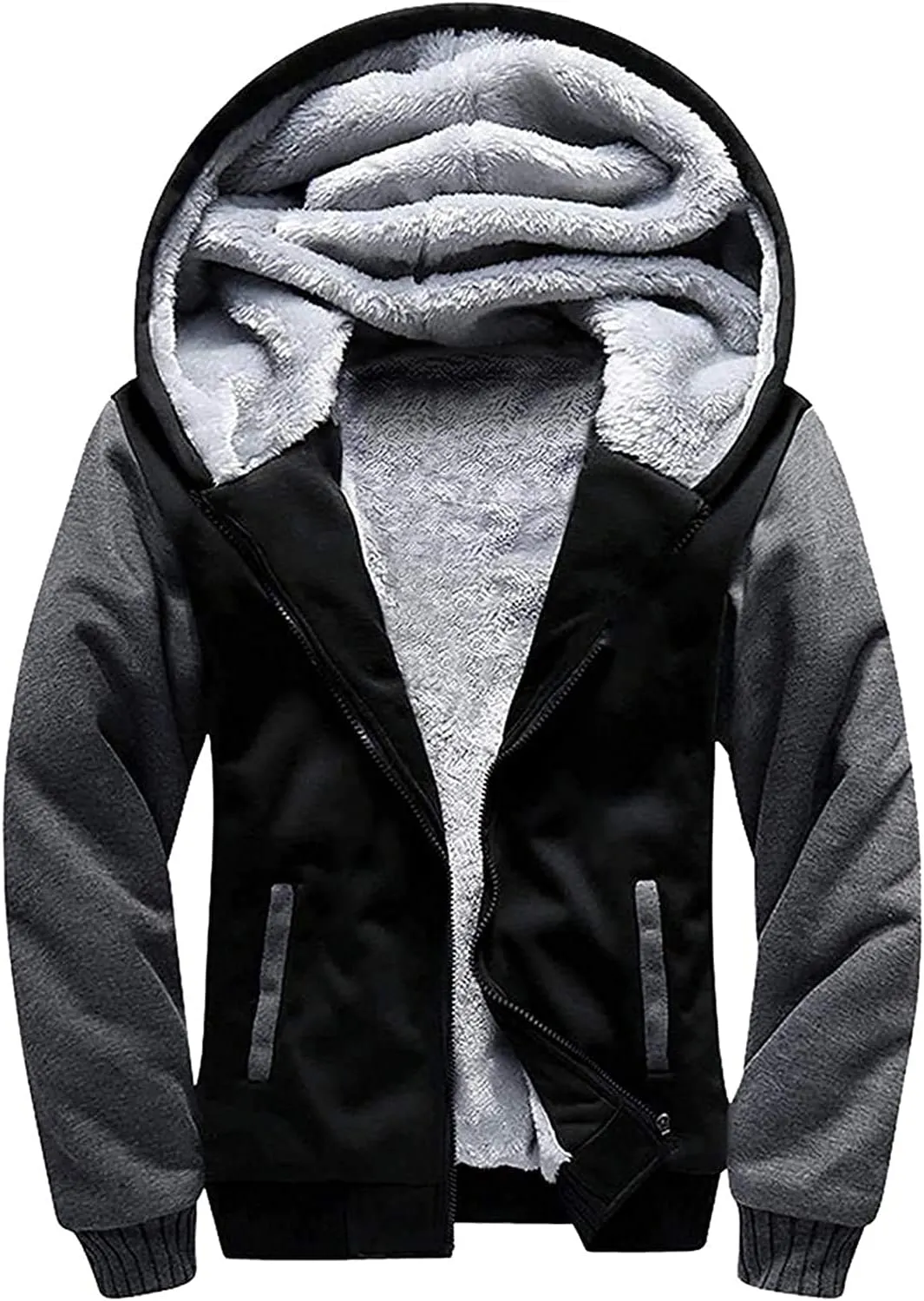 GEEK LIGHTING Boys Sherpa Lined Hoodie Kids Fleece Sweatshirt Full Zip Hooded Jacket