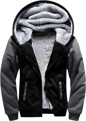 GEEK LIGHTING Boys Sherpa Lined Hoodie Kids Fleece Sweatshirt Full Zip Hooded Jacket