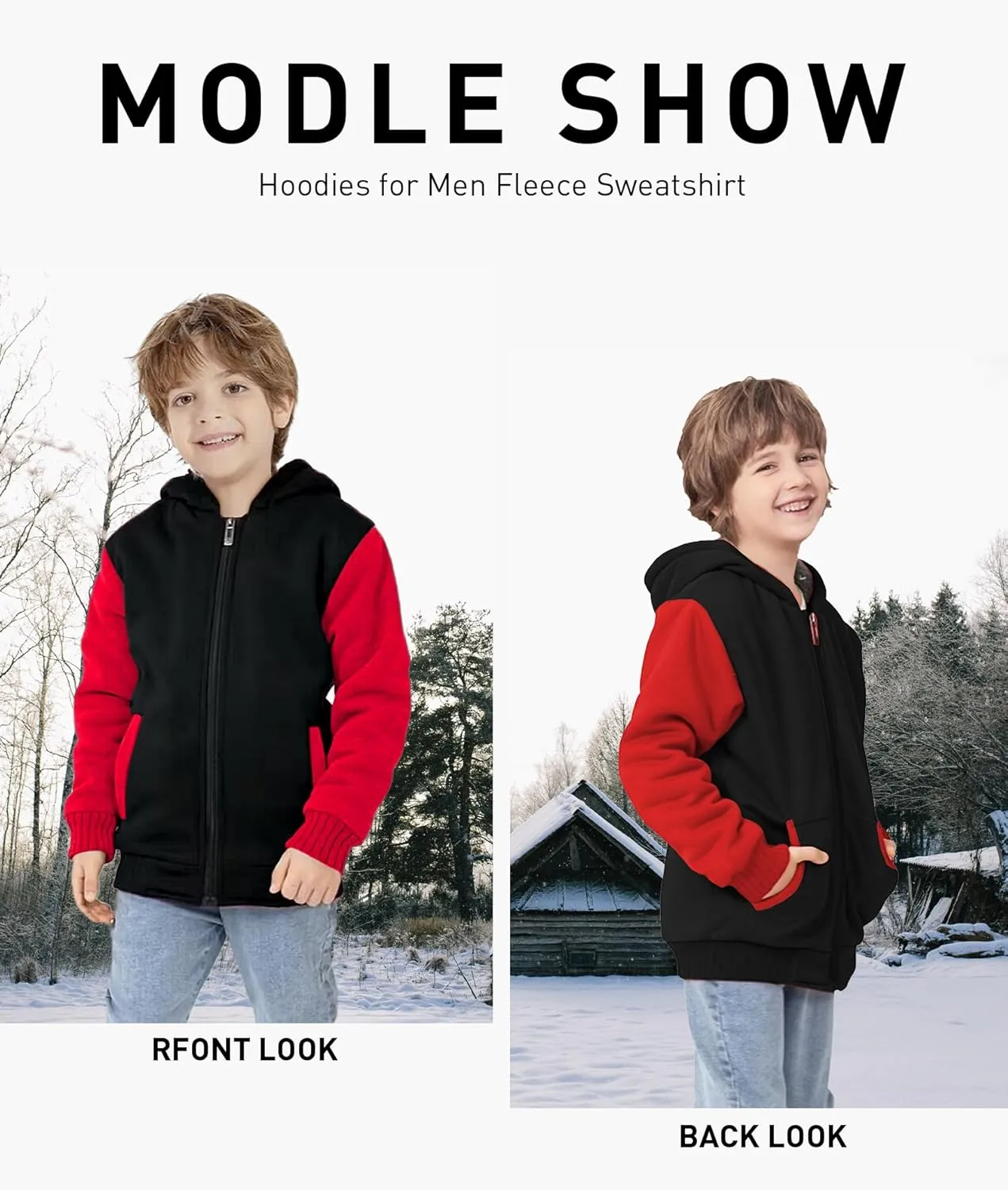 GEEK LIGHTING Boys Sherpa Lined Hoodie Kids Fleece Sweatshirt Full Zip Hooded Jacket