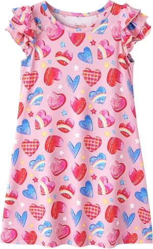 Girl's Casual Dress Toddlers Girl Summer Dresses Ruffle Short Sleeve Playwear Outfit Kids Scoop Neck Sundress