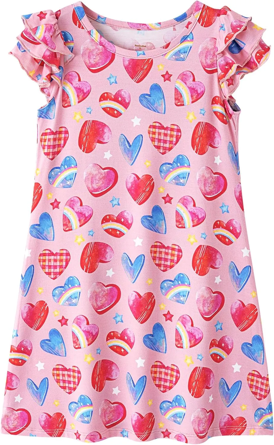 Girl's Casual Dress Toddlers Girl Summer Dresses Ruffle Short Sleeve Playwear Outfit Kids Scoop Neck Sundress