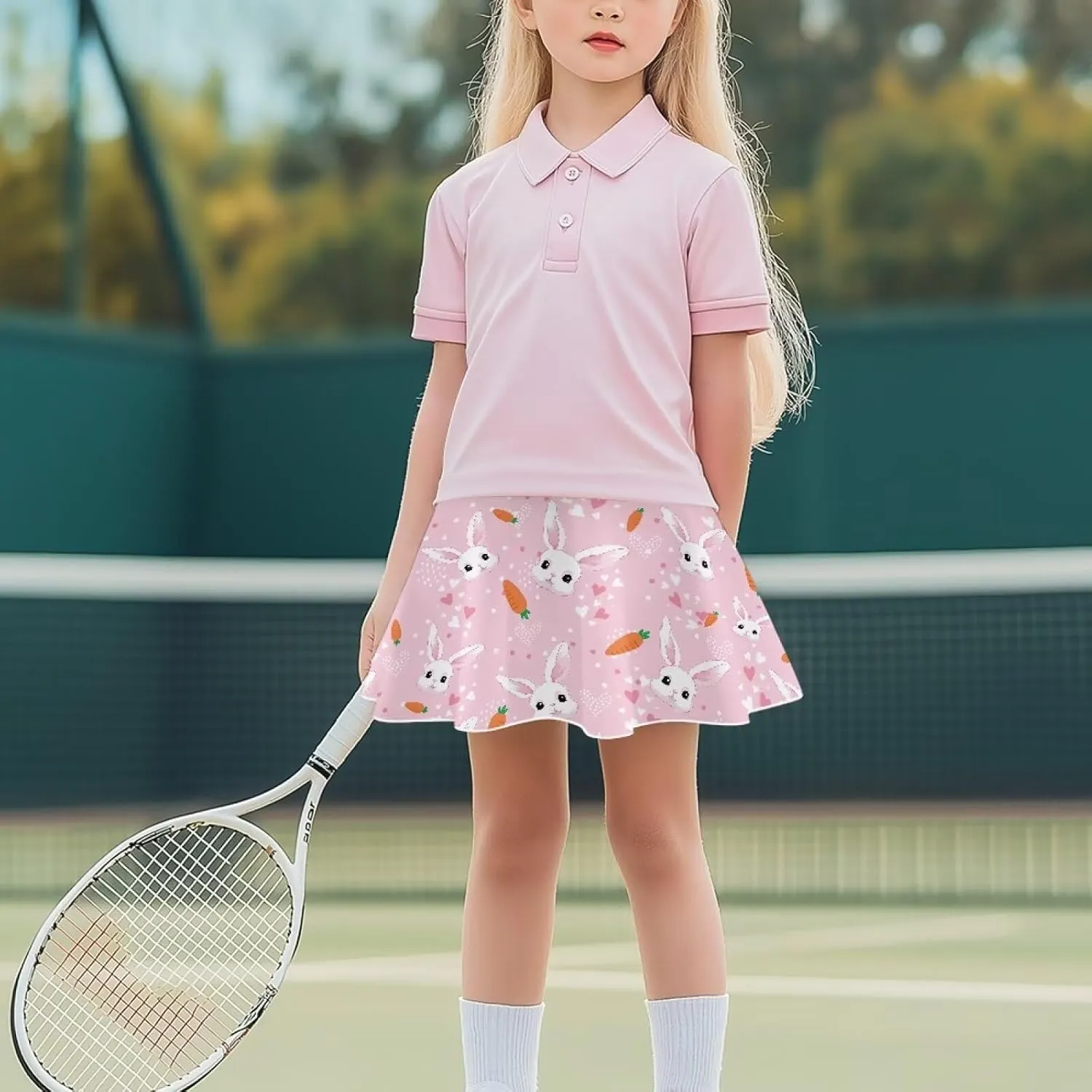 Girls Pleated Skirt with Shorts for Yoga Golf Running Dancing Tennis Elastic Waist with Pockets