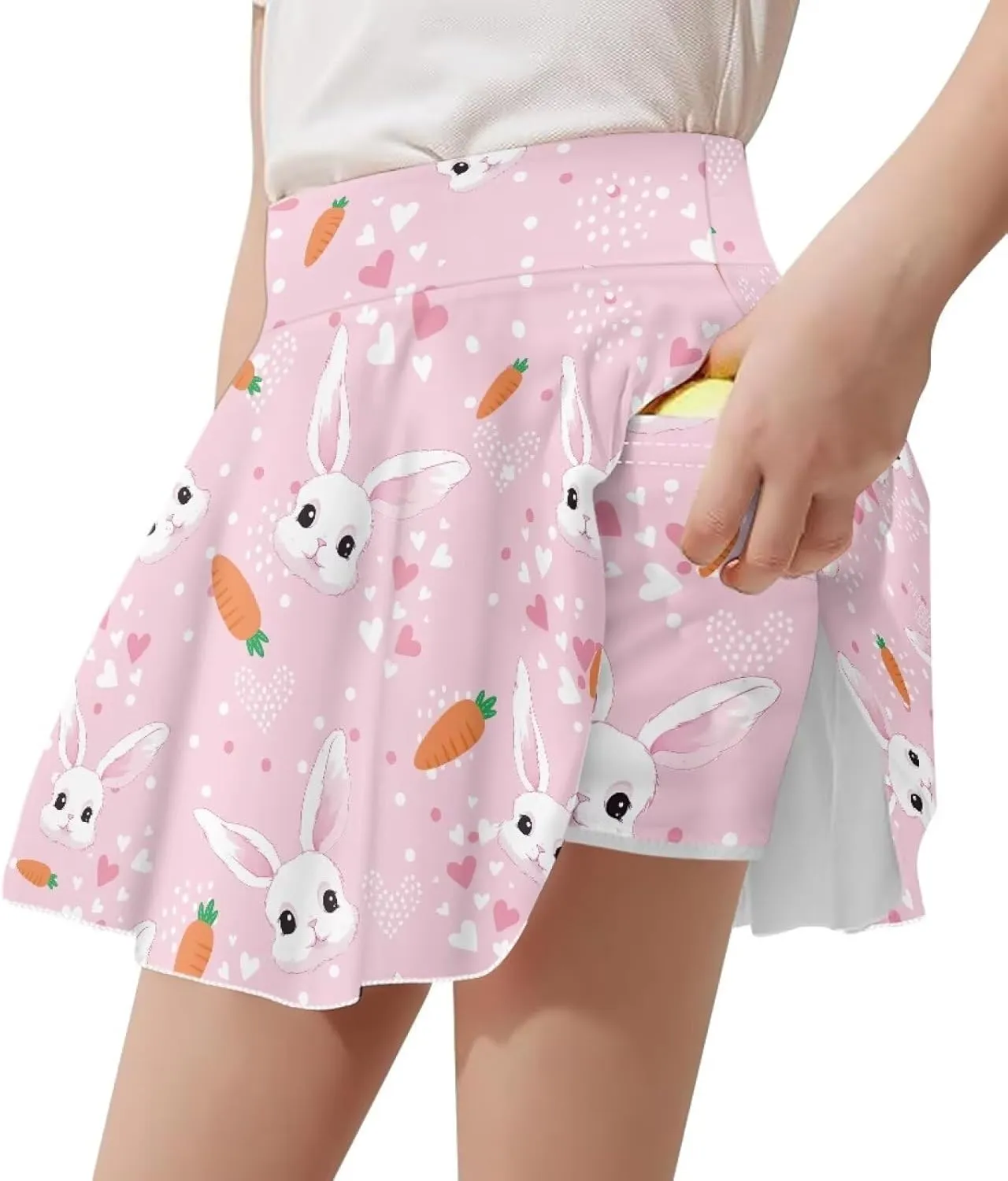 Girls Pleated Skirt with Shorts for Yoga Golf Running Dancing Tennis Elastic Waist with Pockets