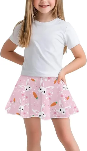 Girls Pleated Skirt with Shorts for Yoga Golf Running Dancing Tennis Elastic Waist with Pockets