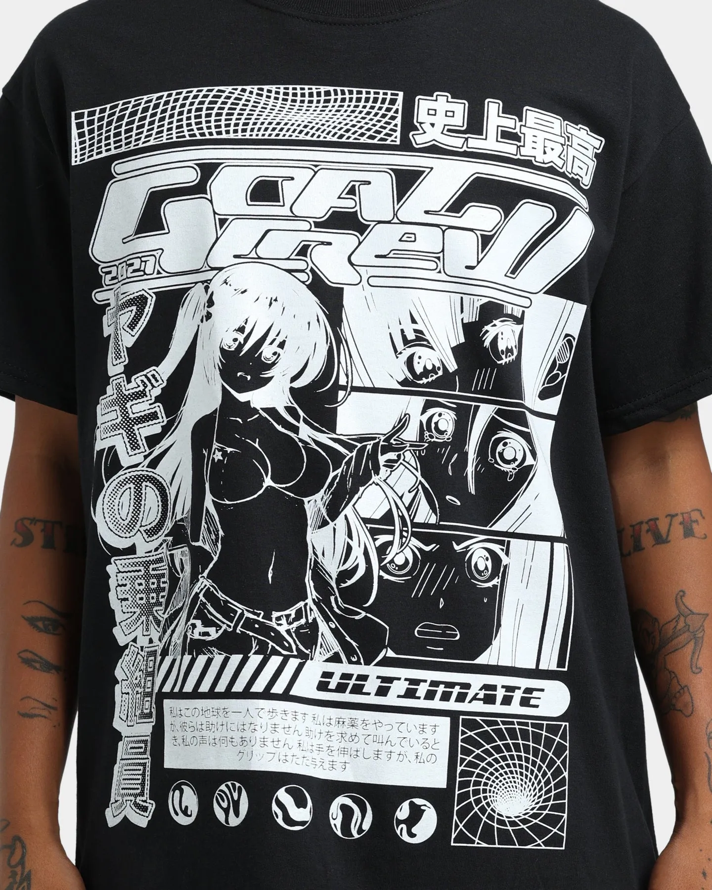 Goat Crew Original Anime Vintage T-Shirt Off Black