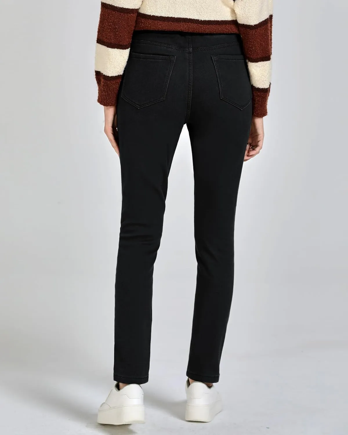 GRAPENT Jeans for Women High Waisted Pull On Fleece Lined Leggings Stretchy Denim Skinny Jeggings Thermal Winter Pants