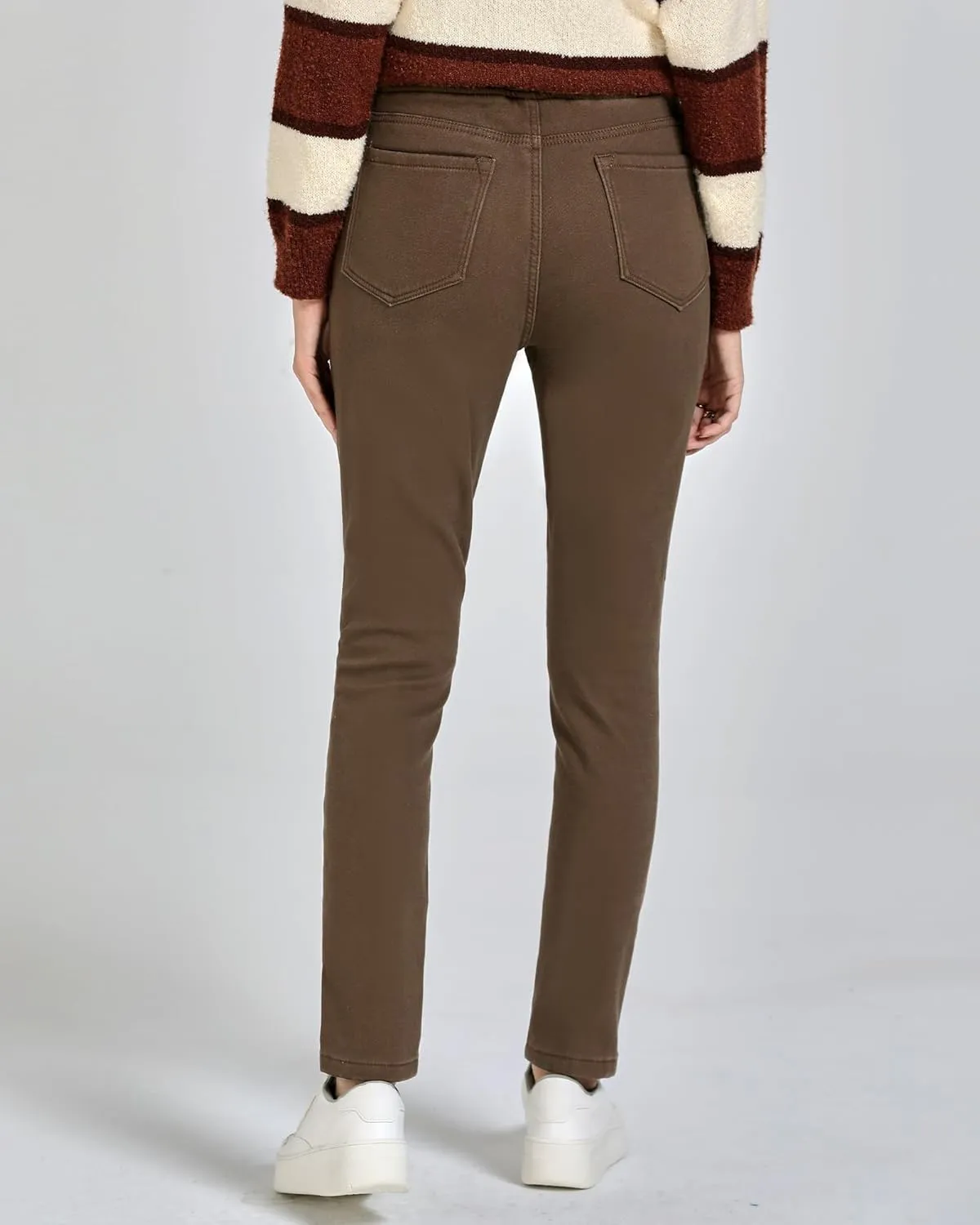 GRAPENT Jeans for Women High Waisted Pull On Fleece Lined Leggings Stretchy Denim Skinny Jeggings Thermal Winter Pants