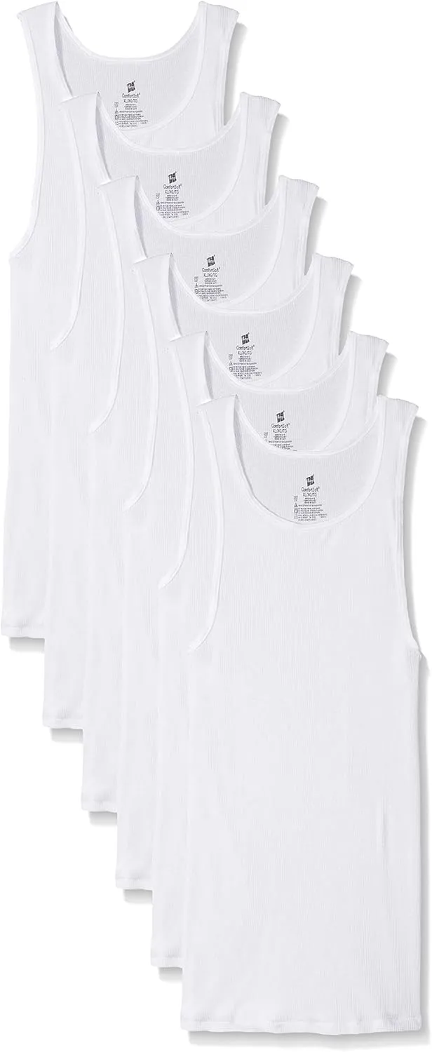 Hanes Men's 9-Pack White 100% Cotton A-Shirts Tanks 372AG9 (Small (Chest 34"-36"))