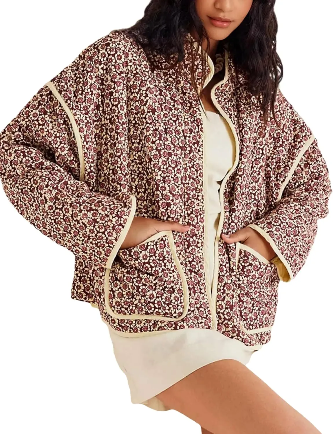 HangNiFang Women's Oversized Quilted Pullover Puffer Jacket with Hood Winter Coat with Pockets