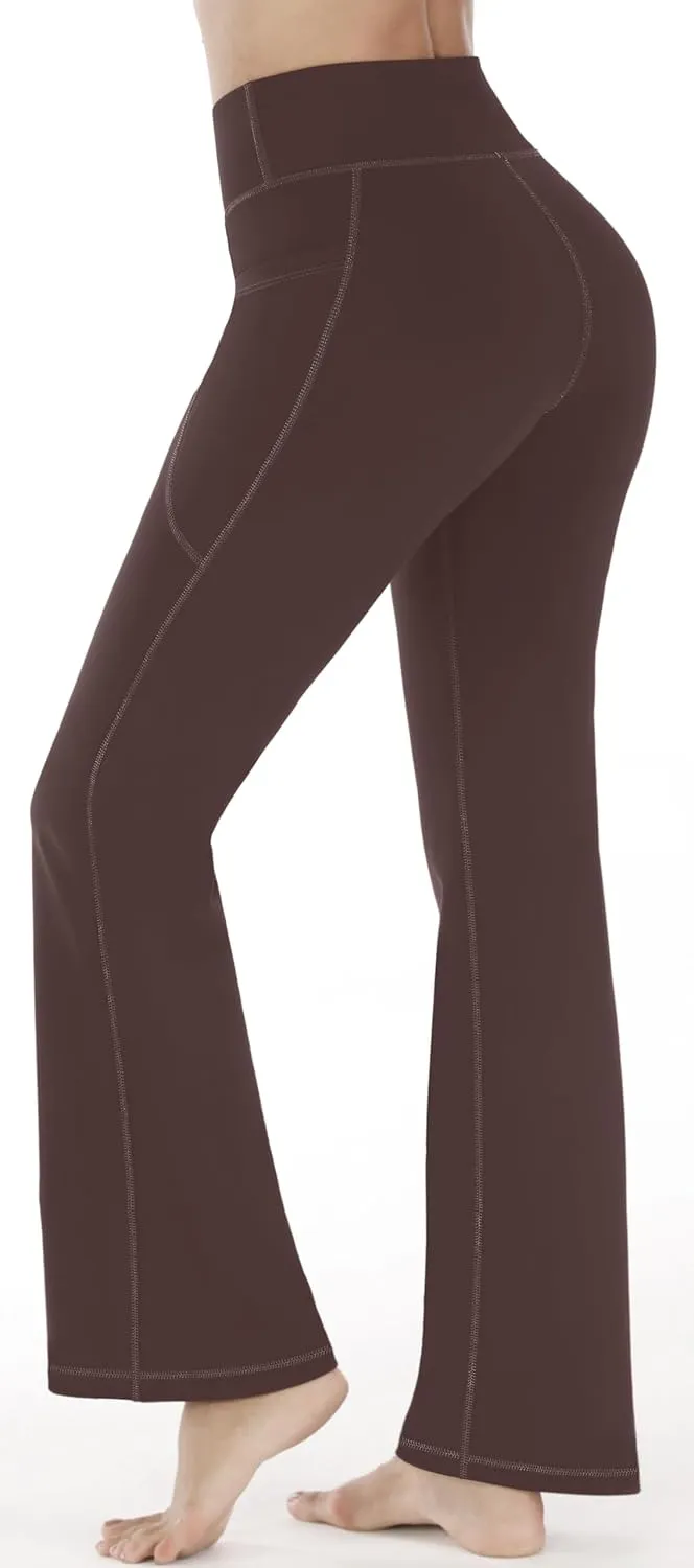 Heathyoga Women's Yoga Pants with Pockets for Women Bootcut Wide Leg Pants for Women High Waisted Workout Pants