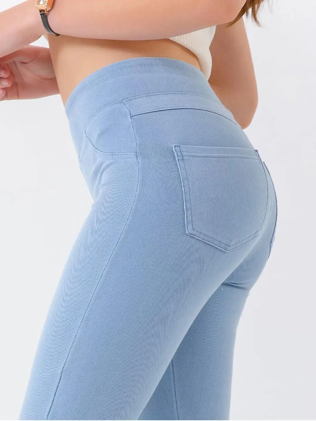 High Waisted Skinny Butt Lifting Jeans Leggings Tummy Control Jeggings for Women with Pockets