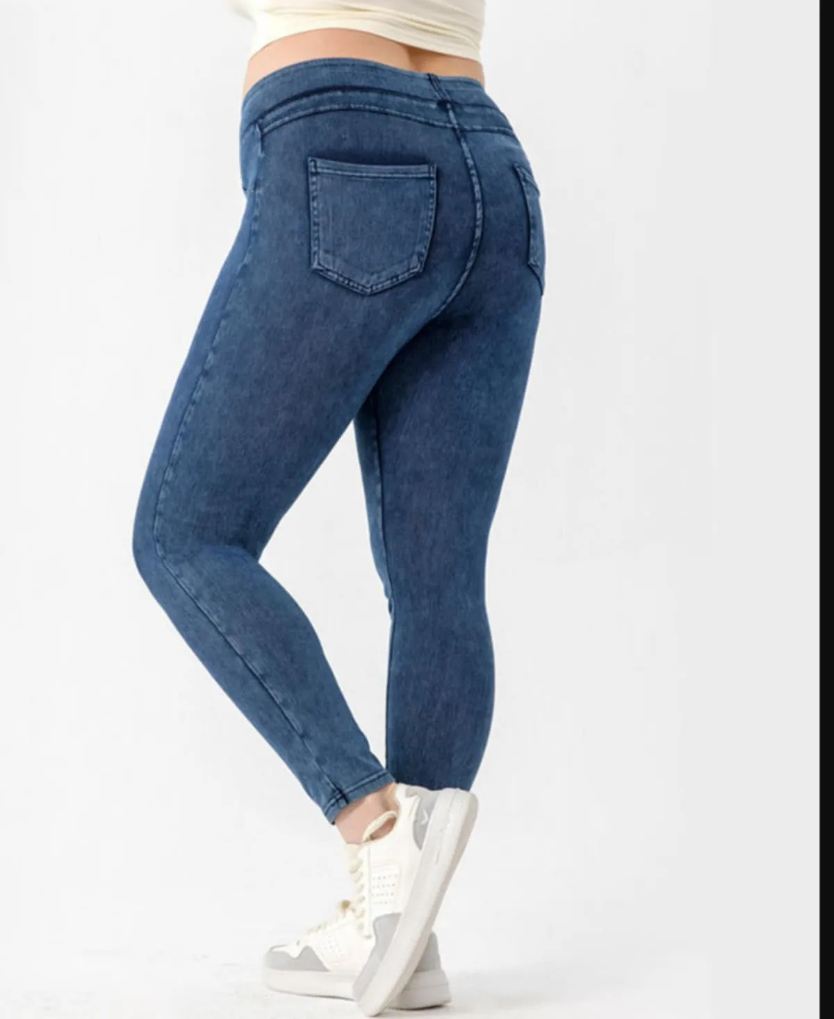 High Waisted Skinny Butt Lifting Jeans Leggings Tummy Control Jeggings for Women with Pockets