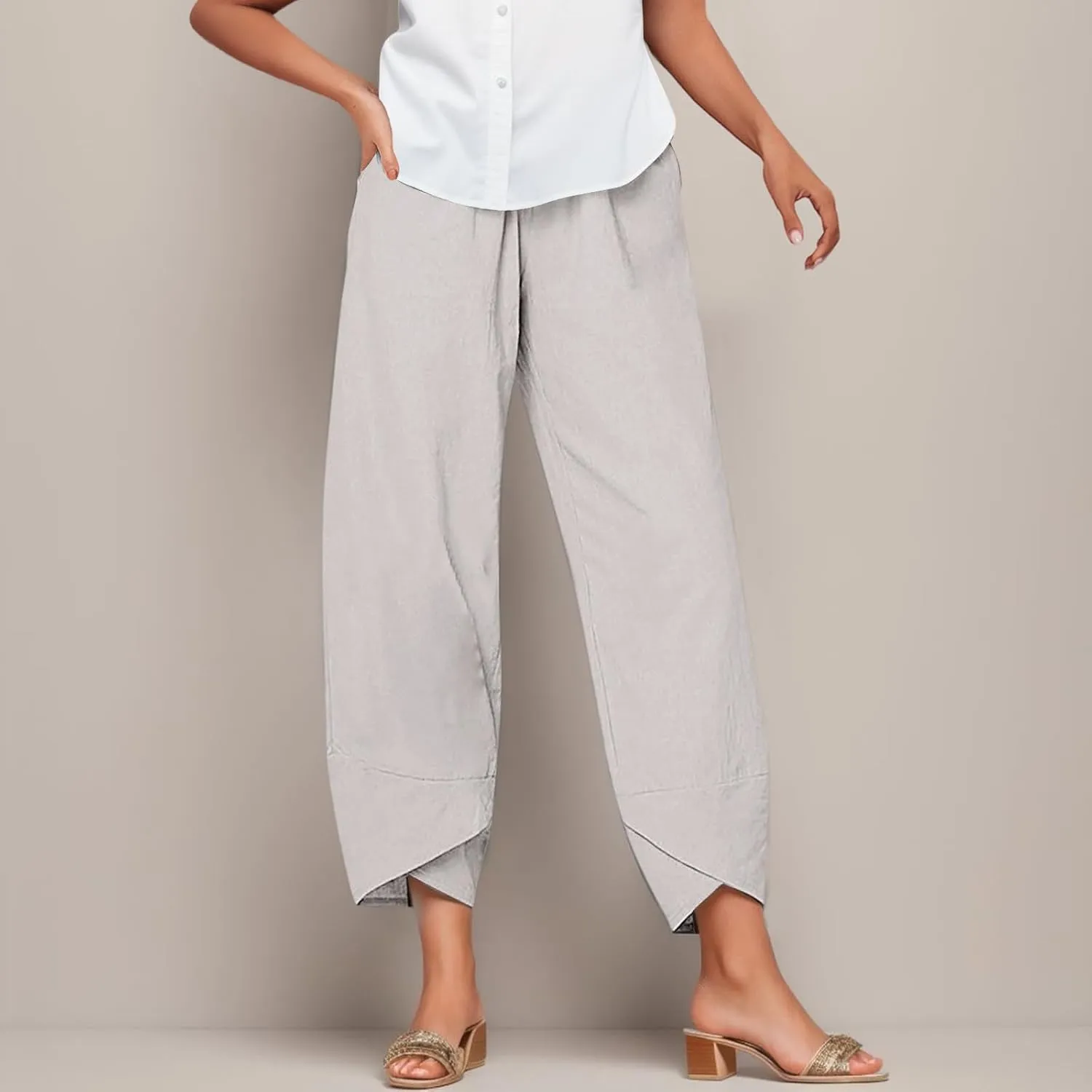 High Waisted Work Pants for Women Winter Opaque Hiking Leggings with Pockets Flare Leggings Wide Leg