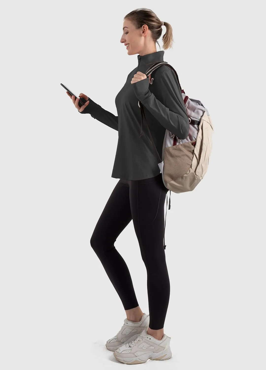 Hiverlay Women's Quick Dry Shirts Long Sleeve for Running Hiking Workout UPF50  Lightweight Pullover Top with Pocket