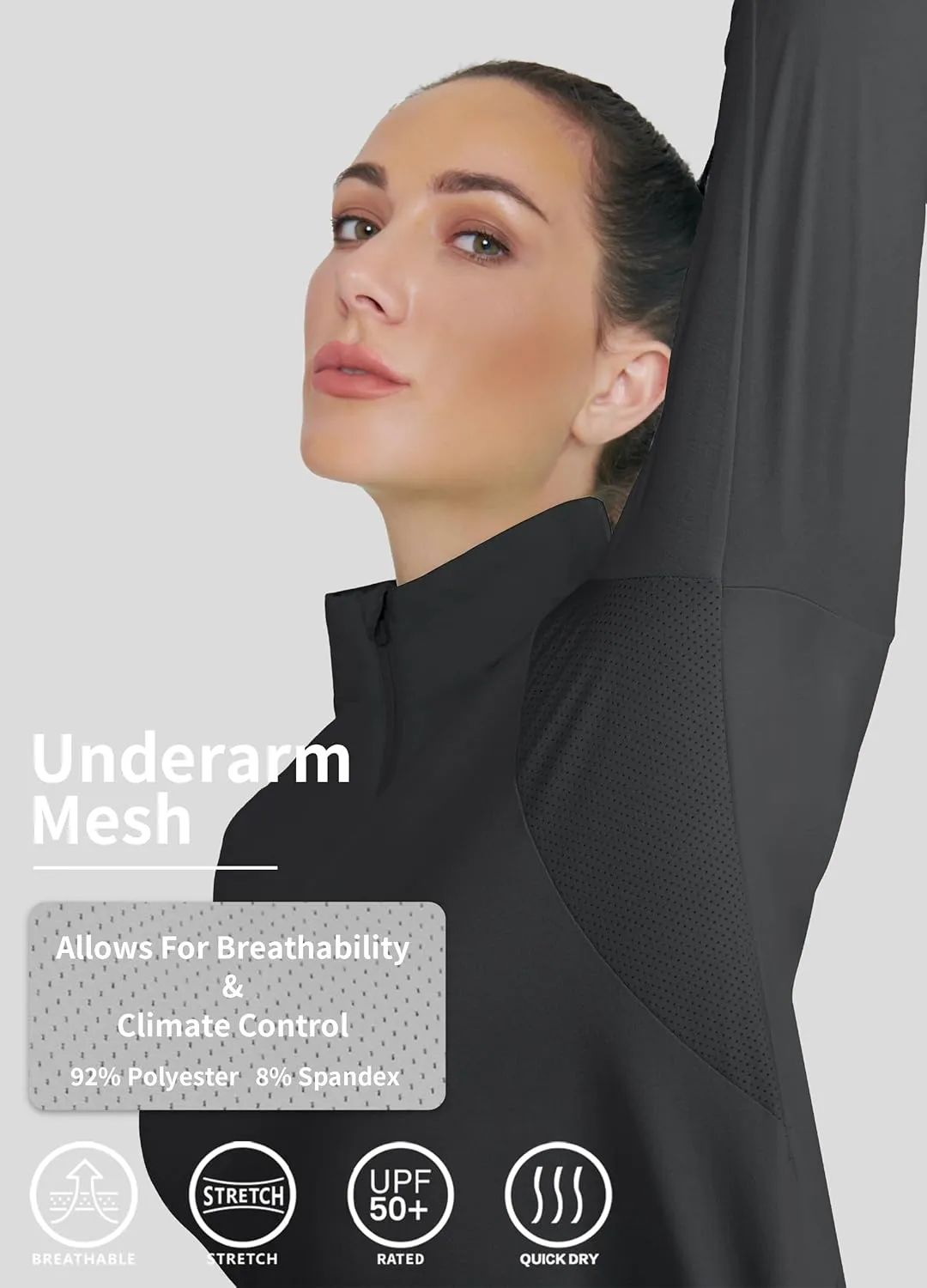 Hiverlay Women's Quick Dry Shirts Long Sleeve for Running Hiking Workout UPF50  Lightweight Pullover Top with Pocket