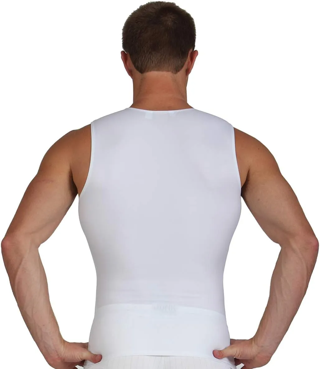 Insta Slim - Made in USA - Mens Compression Sleeveless Crew-Neck Slimming Shapewear Body Shaper with Tummy Control