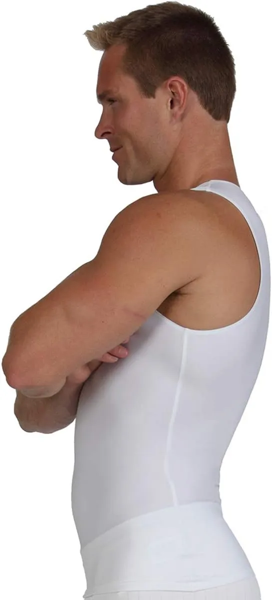 Insta Slim - Made in USA - Mens Compression Sleeveless Crew-Neck Slimming Shapewear Body Shaper with Tummy Control