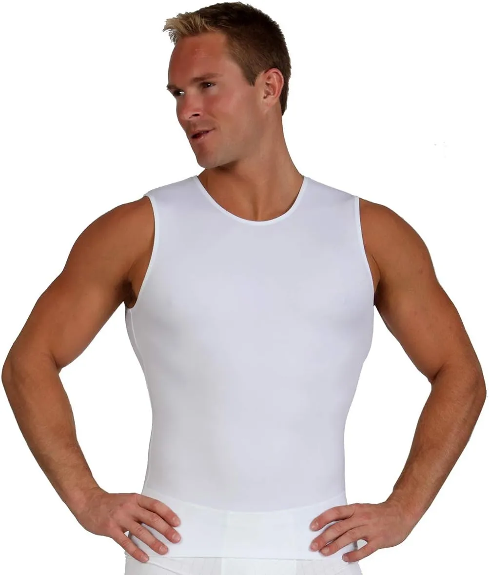 Insta Slim - Made in USA - Mens Compression Sleeveless Crew-Neck Slimming Shapewear Body Shaper with Tummy Control