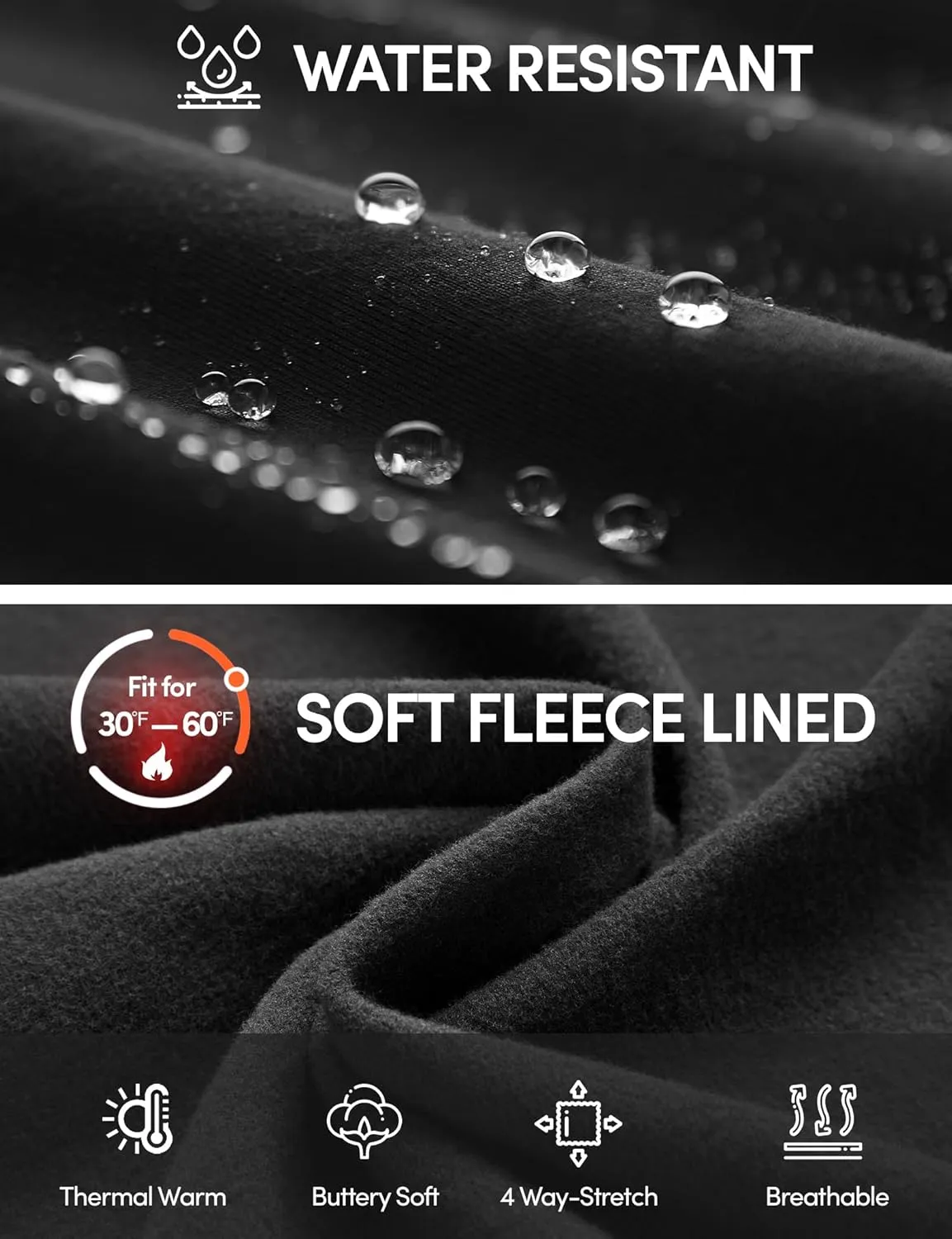 IUGA Fleece Lined Pants Women Water Resistant Hiking Pants Winter Flare Leggings with Pockets Bootcut Thermal