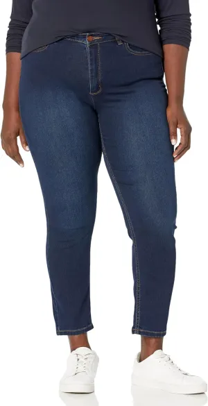 Jones New York Women's Plus Size High Rise Skinny Ankle Jean-Onyx