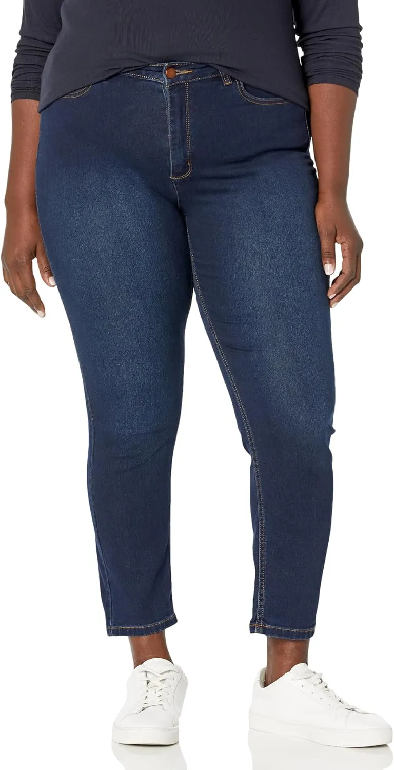 Jones New York Women's Plus Size High Rise Skinny Ankle Jean-Onyx