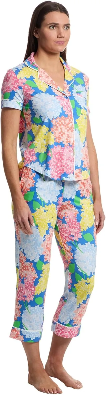 kate spade new york Women's Short Sleeve Cropped Pj Set