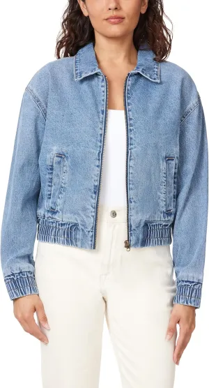kensie Jeans for Women Collared Denim Bomber Jacket, Sizes Small to X-Large