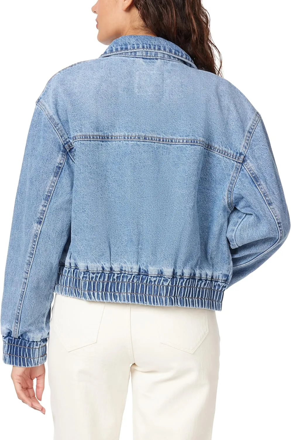 kensie Jeans for Women Collared Denim Bomber Jacket, Sizes Small to X-Large