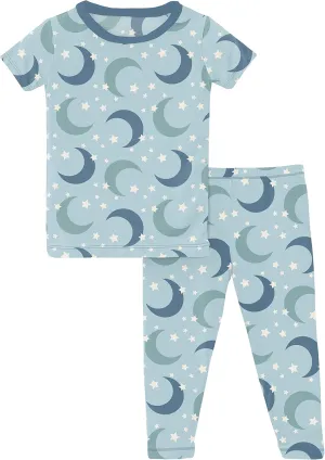 KicKee Welcome Home Pajama Set, Short Sleeve, Long Pants, Snug Fit Baby and Kid Pajamas