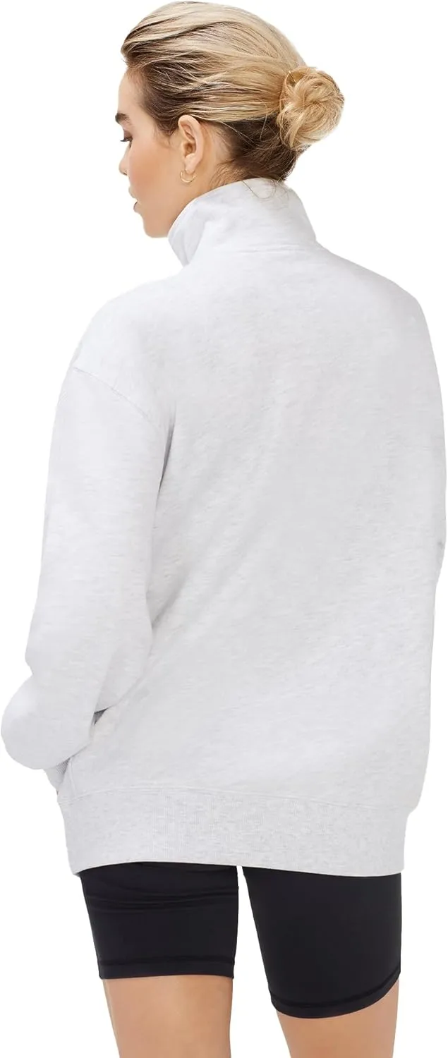 KUT & SO Oversized Quarter Zip Sweatshirt Fleece  Zip Pullover Sweater for Women