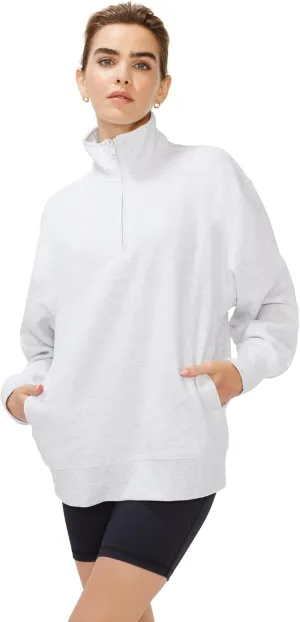 KUT & SO Oversized Quarter Zip Sweatshirt Fleece  Zip Pullover Sweater for Women