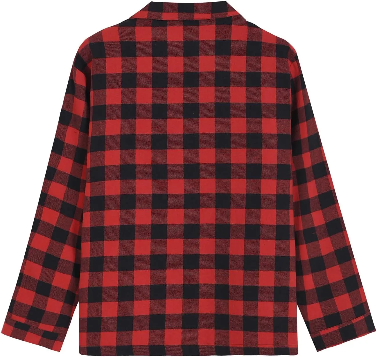 Latuza Women's Plaid Flannel Pajama Shirt Button Down Long Sleeve Pj Top