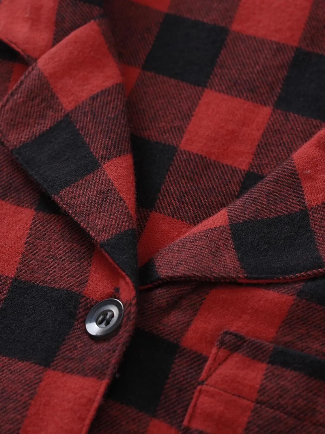 Latuza Women's Plaid Flannel Pajama Shirt Button Down Long Sleeve Pj Top