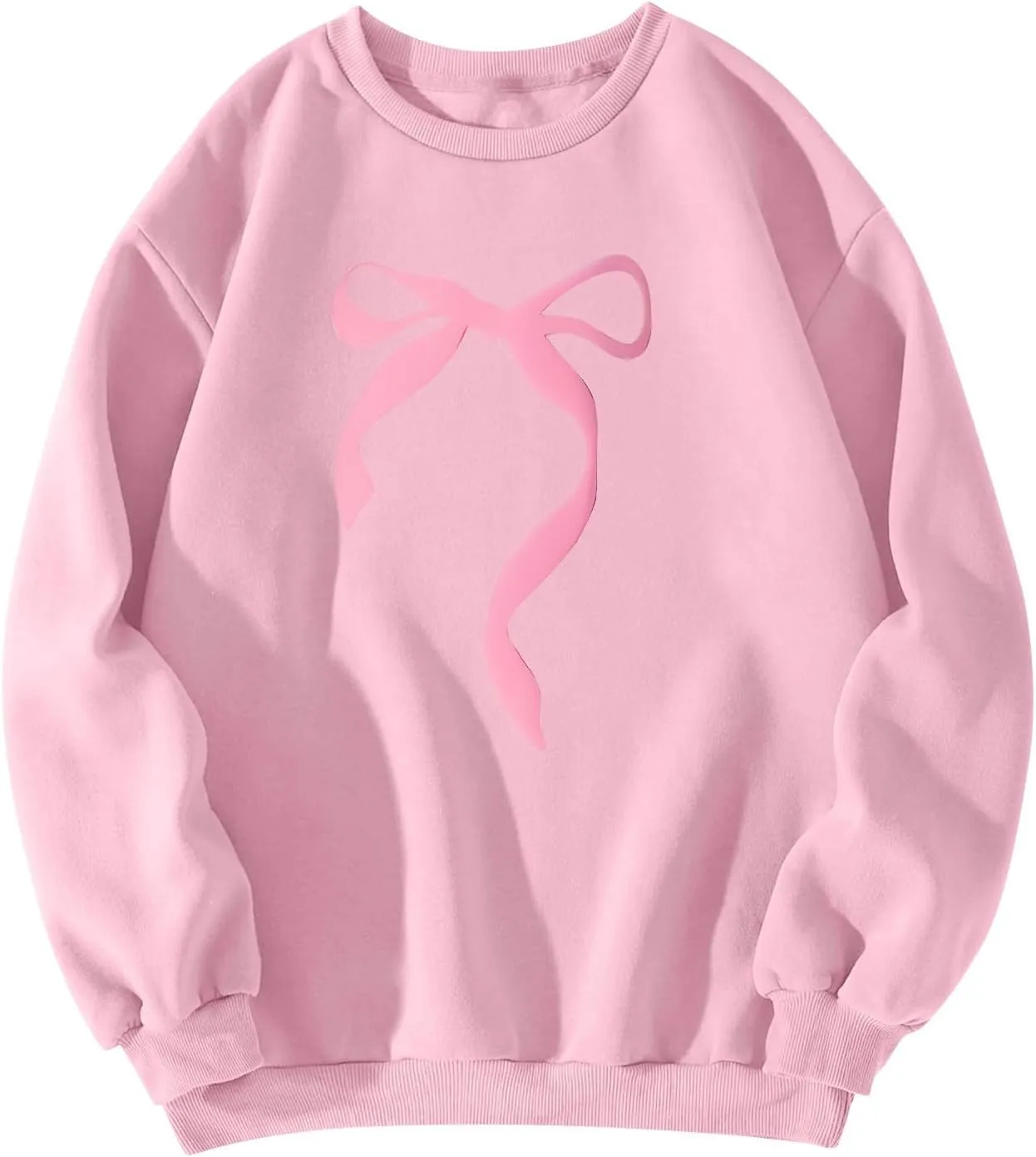 lcyhony Oversized Sweatshirt for Women Y2k Printed Fleece Crewneck Sweatshirts Loose Comfy Casual Workout Long Sleeve Shirts