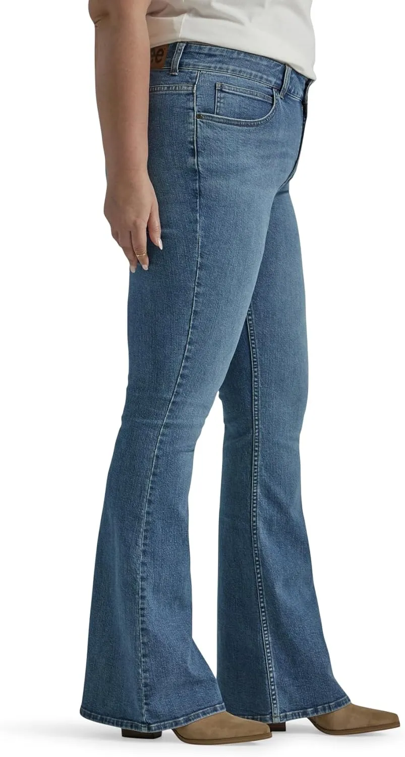 Lee Women's Plus Size Legendary Mid Rise Flare Jean