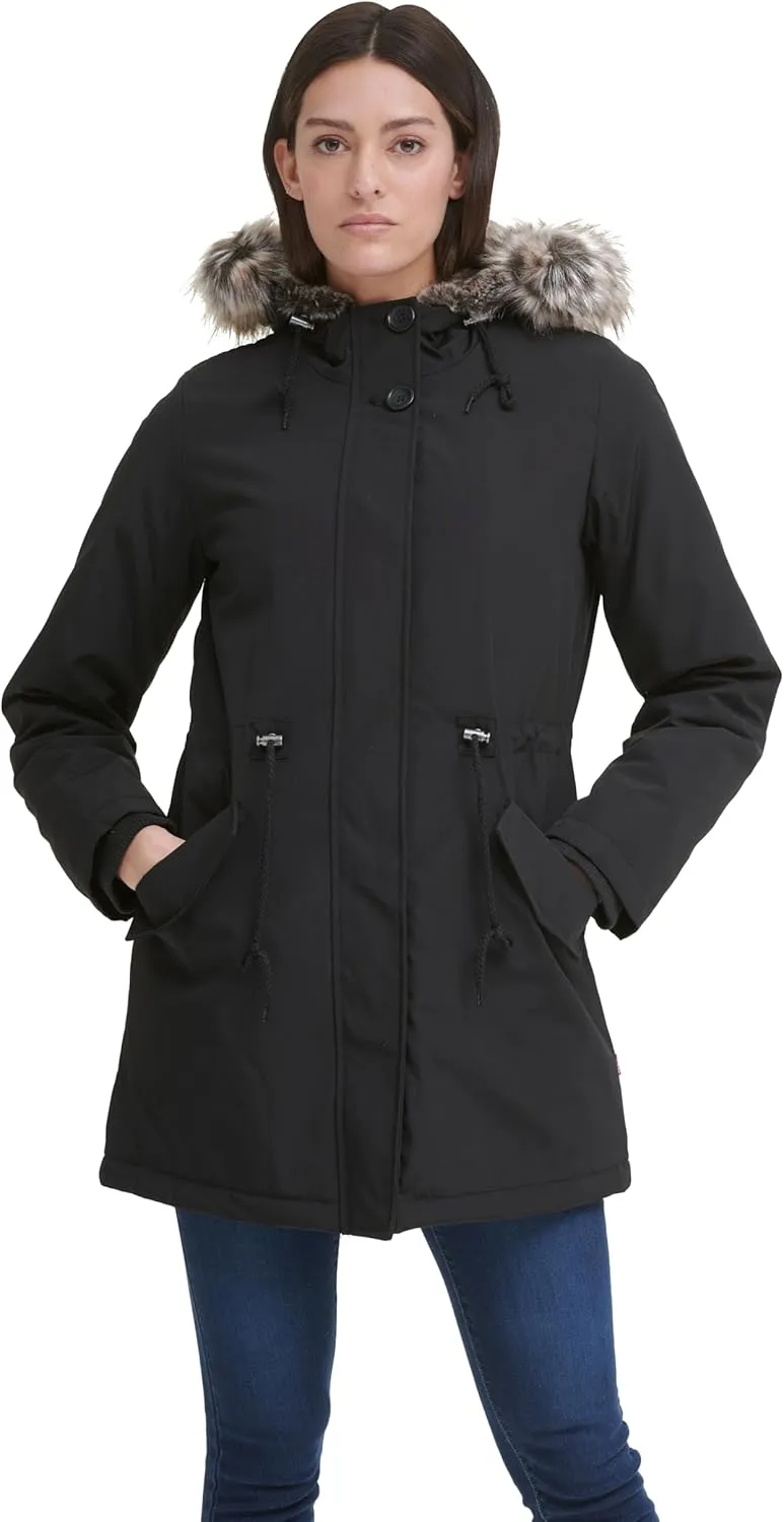 Levi's Women's Faux Fur Lined Hooded Parka Jacket (Regular & Plus Sizes)