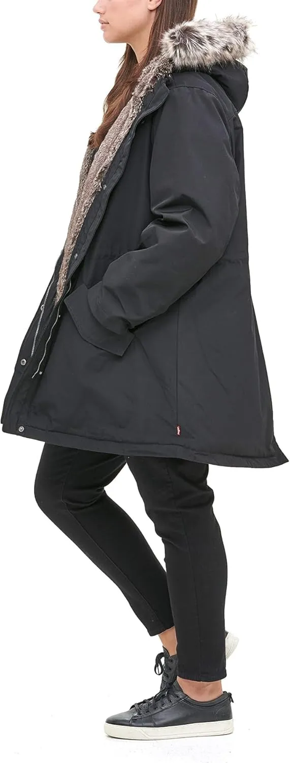 Levi's Women's Faux Fur Lined Hooded Parka Jacket (Regular & Plus Sizes)