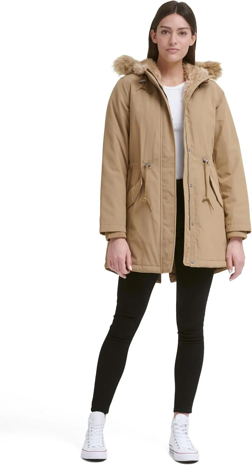 Levi's Women's Faux Fur Lined Hooded Parka Jacket (Regular & Plus Sizes)