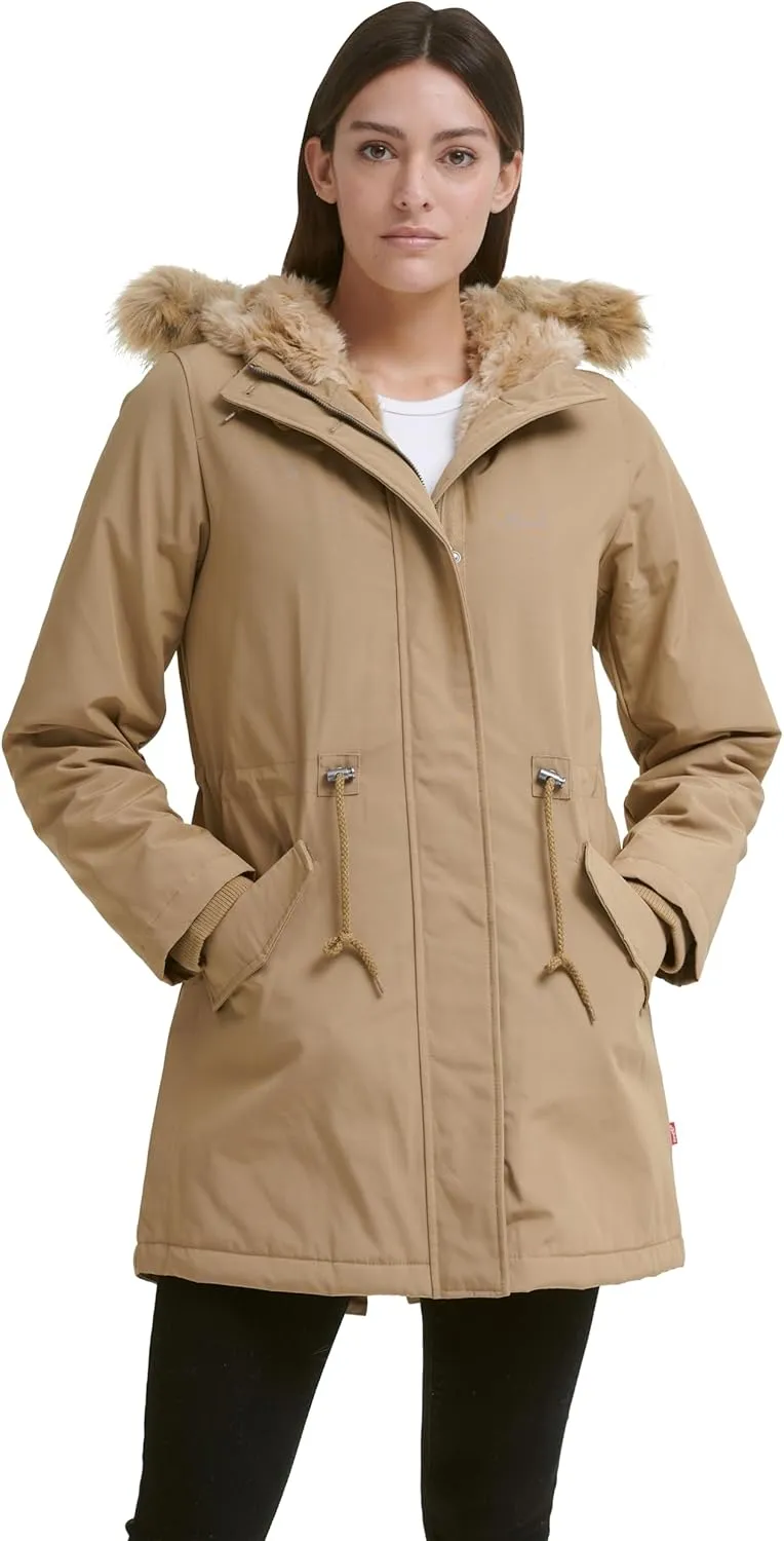 Levi's Women's Faux Fur Lined Hooded Parka Jacket (Regular & Plus Sizes)