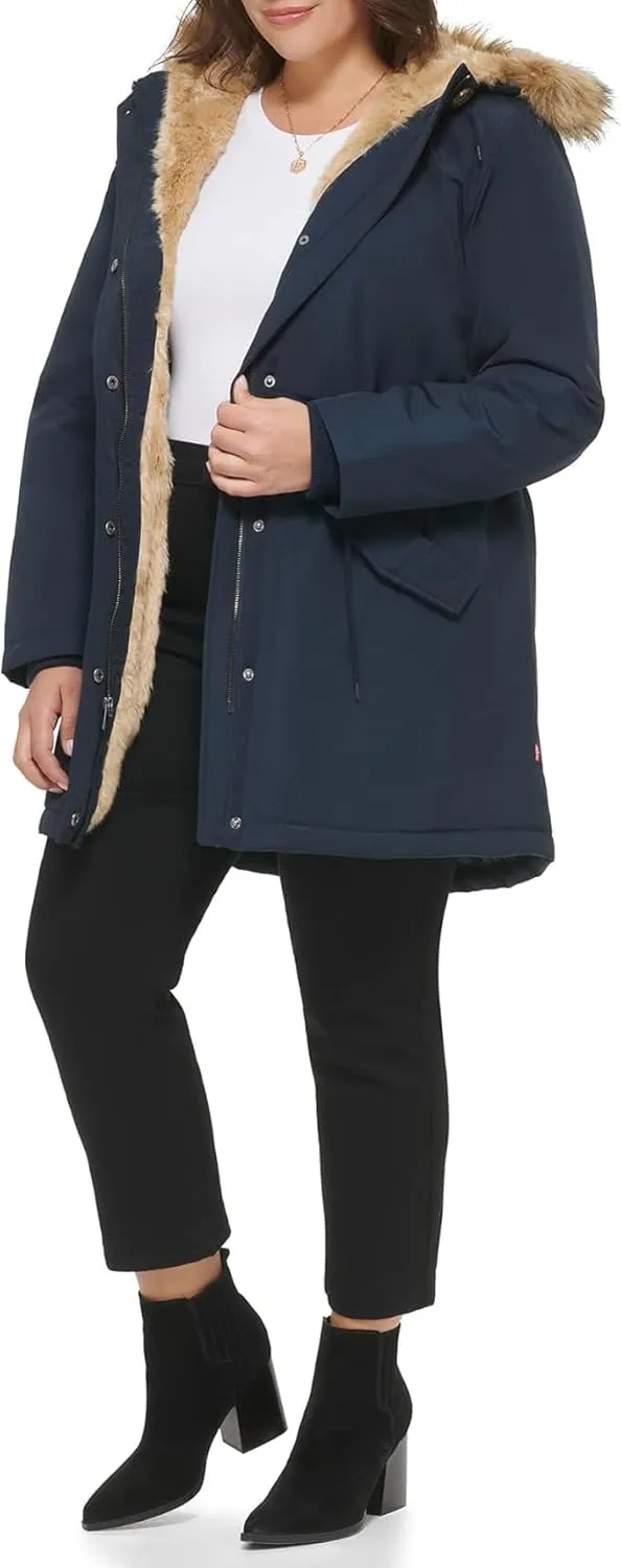 Levi's Women's Faux Fur Lined Hooded Parka Jacket (Regular & Plus Sizes)